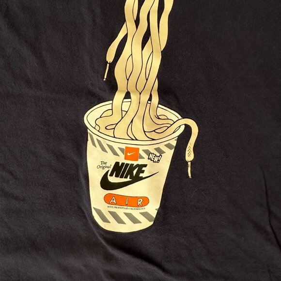 Nike "Ramen Takeout" Graphic Tee Navy Blue, Chopsticks Design Sz XL - Picture 2 of 5